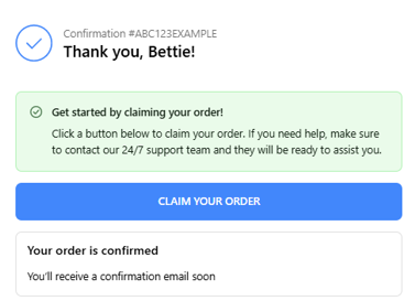 Tap the "Claim Your Order" button